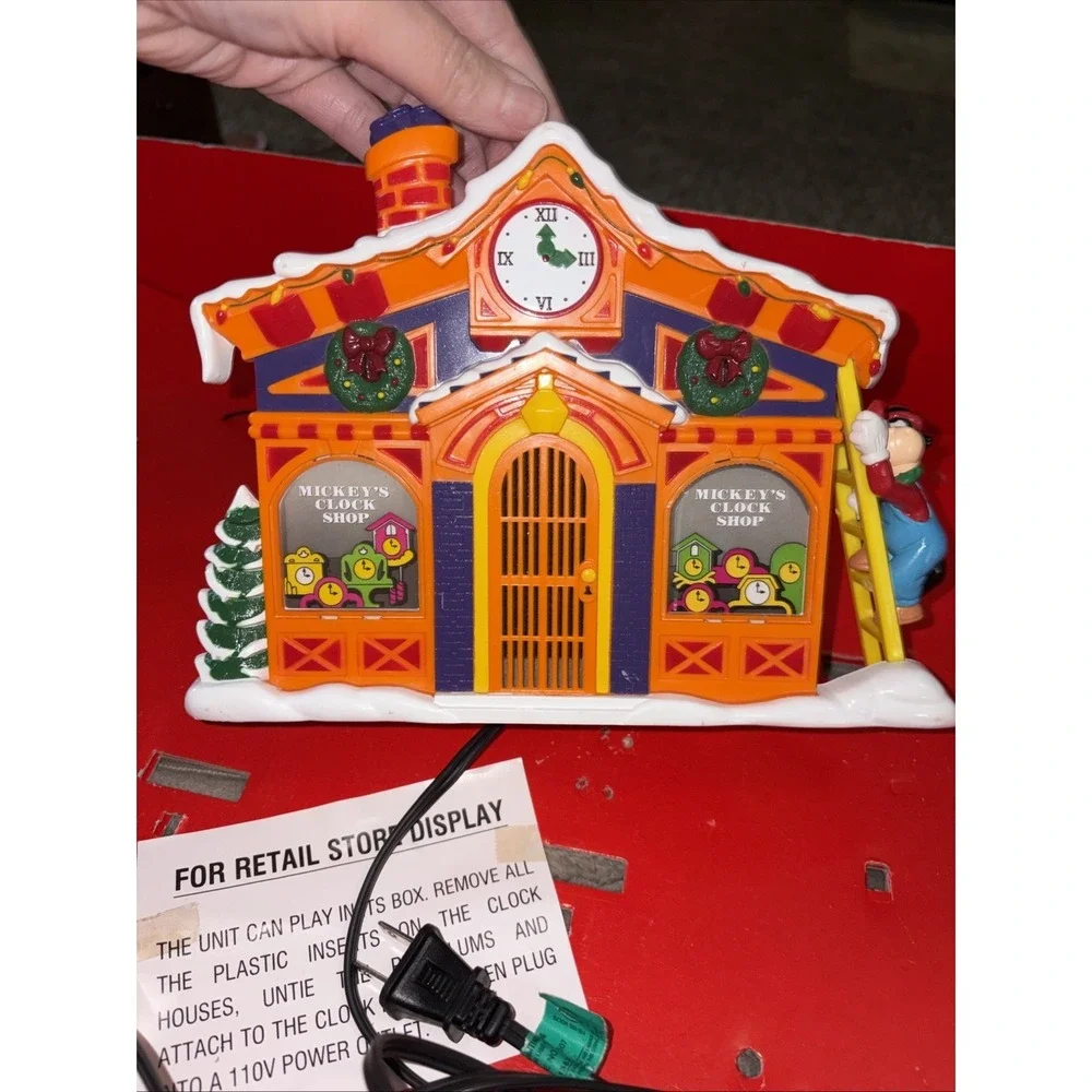 Disney‎ Vtg Mr. Christmas Mickey's Clock Shop Main Shop And Box- For Parts + Box